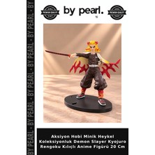 By Pearl Aksiyon Hobi Minik Heykel Koleksiyonluk Demon Slayer Kyojuro Rengoku Kılıçlı Anime Figürü 20 cm