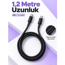 Mr Telefon ve Tablet Için Type C To Type C Örgülü Şarj Kablosu