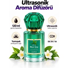 Mr Ultrasonik Aroma Difüzörü 120 ml Mavi Çay Kokulu LED Işıklı Araç ve Oda Kokusu