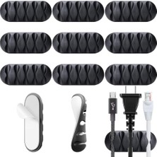 Aee® 9 Adet Yapışkanlı Kablo Düzenleyici 5 Yuvalı Kablo Tutucu Organizer Siyah, Kablo Sabitleyici, Masaüstü Bilgisayar Telefon Şarj Kablo Toplayıcı Çalışma Masası Ofis Toparlayıcı Klips