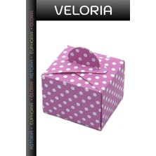 Veloria Premium Pembe Puantiyeli Lokum 50 Adet Misafir Hediyelik Bebek Şekeri