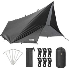 Haegs Su Geçirmez Tarp Tente Gölgelik Örtü, 4 Mevsim Taşınabilir Örtü Branda Outdoor Açık Hava Kamp Seyahat Tente Branda Barınak Yağmurluk, Güneşlik Karavan Yan Tente Çadır 300X300 cm Siyah