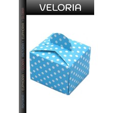 Veloria Özel Üretim Nisan Ikram Akşam Mavi Puantiyeli Lokum 50 Adet