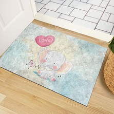 Monnhein Kapı Önü Paspası - Modern ve Şık Kapı Paspası | Ev, Ofis ve Dış Mekân Kullanımı Için (Love Fil) 45X65