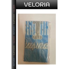 Veloria Özel Üretim Hazırlık Bebek Dekor 1 Yaş Mavi Plastik Masa Örtüsü (120*180 Cm)