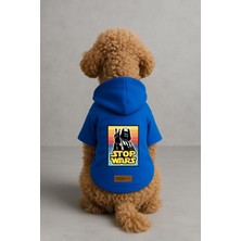 Monopetz Baskılı Içi Polarlı Köpek ve Kedi Kıyafeti Kapüşonlu Hoodie, 6xl, BC2DD, Mavi