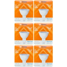 Osaka 6 Adet 5W (40W) Sarı Işık (3000K) MR16 G4 LED Çanak Ampul
