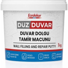 Ecedekor Düz Duvar - Dolgu ve Tamir Macunu, Su Bazlı, Solvent Içermez, Kokusuz, 1 kg