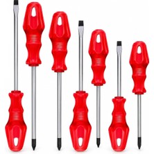 Suwors 7 Parça Tornavida Seti, Düz ve Yıldız Tornavida Takımı, 6X150 5X125 4X100 ve 3X80 Mm, Ergonomik Saplı Çok Amaçlı El Aleti Seti