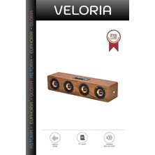 Veloria Özel Üretim Salon Eşyası Müzik Kablosuz Cihaz KTS1108 Ahşap Bluetooth Hoparlör