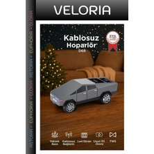 Veloria Özel Üretim Masaüstü Modern Teknolojik Bluetooth Hoparlör Retro Araba Cybertruck D68 Gri 15W