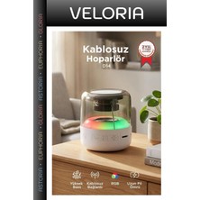 Veloria Özel Üretim Buluşma Bahçe Kadın Bluetooth Hoparlör D14 Beyaz