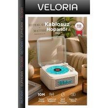 Veloria Delux Serisi Masaüstü Dekoratif Nostaljik Bluetooth Hoparlör D61 Beyaz