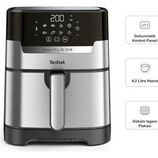 Tefal Easy Fry Grill Precision Plus Inox Airfryer ve Mutfak Tartısı Seti, Dokunmatik Kontrol Paneli, 4,2 Litre Hazne ve Döküm Izgara Plakası ile Pratik Kullanım 1510002069