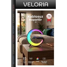 Veloria Bluetooth Hoparlör Şarjlı Saat Masa Lambası G1 3in1 Ofis Aydınlatma Akıllı Cihaz Oda Dekoru