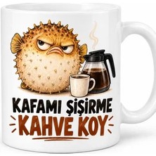 Lexroo Kafa Şişirme Tasarımlı Porselen Kupa - Model 729