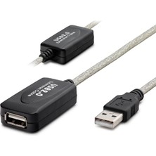 Mrnova USB Uzatma Kablosu 20 M - Silver Siyah HDX7515