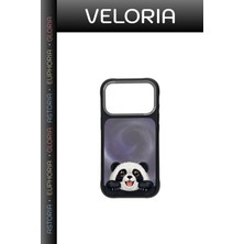 Veloria Özel Seri Günlük Kılıf Dekoratif Kap iPhone 18 Pro Panda Desenli Nimmy Kılıfı