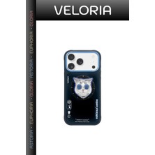 Veloria Delux Serisi iPhone 17 Pro / 18 Pro Magsafe Uyumlu 3D Kılıf Kedi Detaylı Cep Telefonu Telefon Tutucu