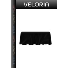 Veloria Özel Seri Toplantılar Ziyafetler Buluşma Siyah Plastik Düz Masa Örtüsü (120*180 Cm)