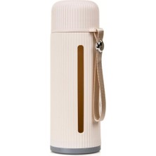 Happy Trend Home 500 ml Şeffaf Pencereli Cam Suluk | Soft Renkli, Bpa Içermez,bej