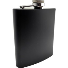 Happy Trend Üzeri Mat Siyah 7 Oz 200 ml Içki Matarası PY50SY