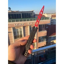 Happy Trend Antrenman Bıçağı Özel Motifli Plastik Siyah Kırmızı Butterfly Knife Plastik 1 Adet, WQEV32