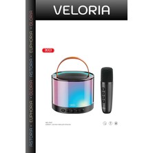 Veloria Yeni Nesil Mikrofon Set Müzik F47 20W Rgb Işıklı 1200 Mah Bluetooth Hoparlör