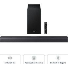 Samsung B Serisi Kablosuz Subwooferlı Soundbar Ses Sistemi ve Mutfak Tartısı Seti, 2.1 Kanallı Ses, Kablosuz Bas Hoparlörü, Bluetooth ile Bağlantı ile Güçlü Ses Deneyimi HW-B450F/TK