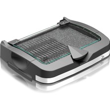 Gazella Brb 3000 Kapaklı Elektrikli Izgara Barbekü 2400W Alüminyum Döküm Malzeme ile Gri Renk