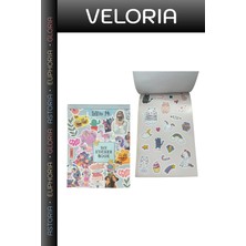 Veloria Delux Serisi Sticker Defter Okul Gereci Renkli Sayfa Çocuk Kırtasiye