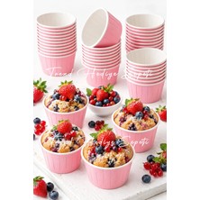 Trend Hediye Sepeti 50'li Pastel Pembeı Muffin, Cupcake Kek Kalıbı , Cupcake Kağıdı, Kek Kapsülü, Airfryer Uyumlu