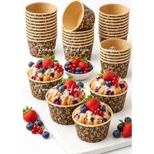 Trend Hediye Sepeti 50'li Kraft Kahverengi Desenli Muffin Kalıbı Cupcake Kalıbı Kek Kapsülü , Airfryer Uyumlu