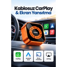 Solvis Kablosuz Araç Ekran Yanstıcı ve Carplay Adaptörü, Kablosuz Dönüştürücü 4in1 Apple ve Android Uyumlu Carplay Adaptörü