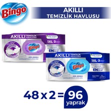 Bingo Akıllı Yüzey Temizleme Havlusu Beyaz Sabun&lavanta 48 Adetx2 (96 Adet)