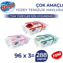Bingo Yüzey Temizleme Havlusu Sevilen Kokular Lovely&mutlu Yuvam&ferah Evim 96 Adetx3 (288 Yaprak)