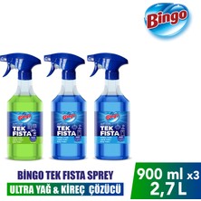 Bingo Tek Fısta Sprey Yağ Çözücü 900 MLX1 + Bingo Sprey Kireç Sökücü 900 MLX2