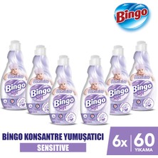 Bingo Soft Konsantre Çamaşır Yumuşatıcısı Sensitive 1440 ml X 6 Adet