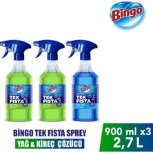 Bingo Tek Fısta Sprey Yağ Çözücü 900 MLX2 + Bingo Sprey Kireç Sökücü 900 MLX1