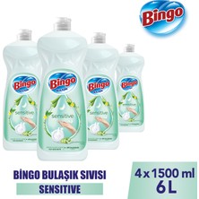 Bingo Sıvı Elde Bulaşık Deterjanı Sensitive 1500ml X 4 Adet