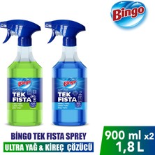 Bingo Tek Fısta Sprey Yağ Çözücü 900 MLX1 + Bingo Sprey Kireç Sökücü 900 MLX1
