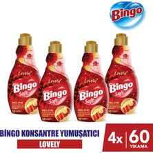 Bingo Soft Konsantre Çamaşır Yumuşatıcısı Lovely 1440 ml X 4 Adet