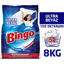Bingo Matik Toz Çamaşır Deterjanı 4 kg Ultra Beyaz 2'li