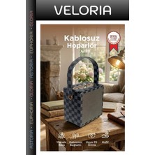 Veloria Delux Serisi Salon Frekans Dinleme Bluetooth Hoparlör Taşınabilir Speaker Wooden Case X2 Mavi