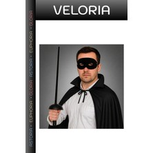 Veloria Haydut Kostüm Seti – Siyah Maske, Pelerin ve Etkinlik Malzemesi Temalı Eğlence