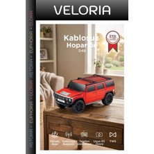 Veloria Ses Cihazı Mobil Aksesuar Eğlence Aleti Bluetooth Hoparlör Araba Tasarımlı D48 Kırmızı