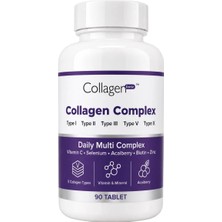 Collagen Forte Platinum Collagen Complex Tip 1,2,3,5 ve Tip 10 Kolajen, Biotin, Çinko, Selenyum, Vitamin C & Açai, 90 Tablet