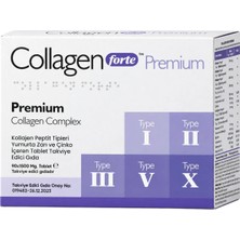 Collagen Forte Platinum Tip 1,2,3,5 ve Tip 10 Kolajen, Hyalüronik Asit, Çinko, Selenyum & Vitamin C, 90 Tablet