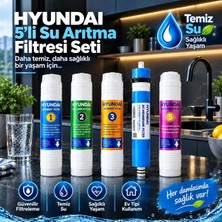 Hyundai Su Arıtma Filtre Seti 5'li Takım ve Bağlantı Parçaları NSF Onaylı Yüksek Performanslı Materyal
