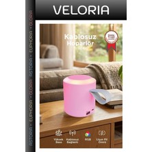 Veloria Premium Eğlence Küçük Açık Hava Bluetooth Hoparlör Speaker D24 Pembe
